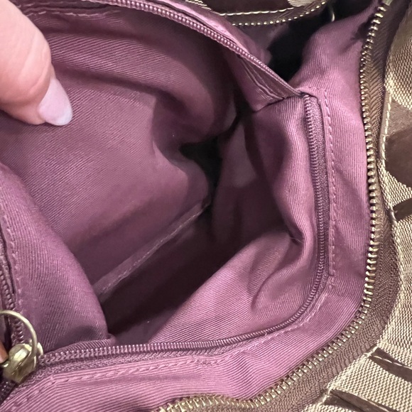 Coach Monogram W Brown Leather Accent Vintage - Picture 10 of 11